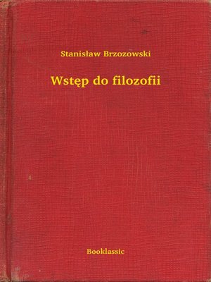 cover image of Wstęp do filozofii